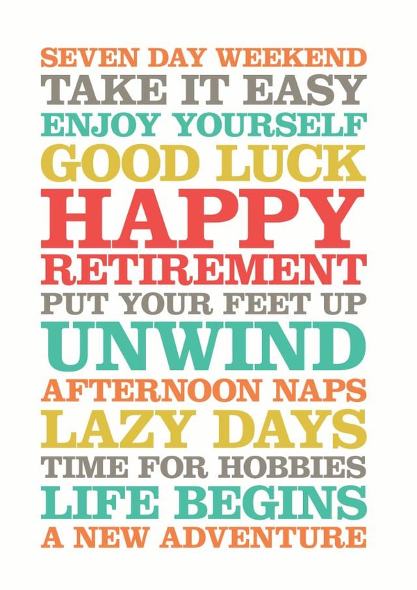 weekend put Retirement Card 13637 created by Rosie Robins