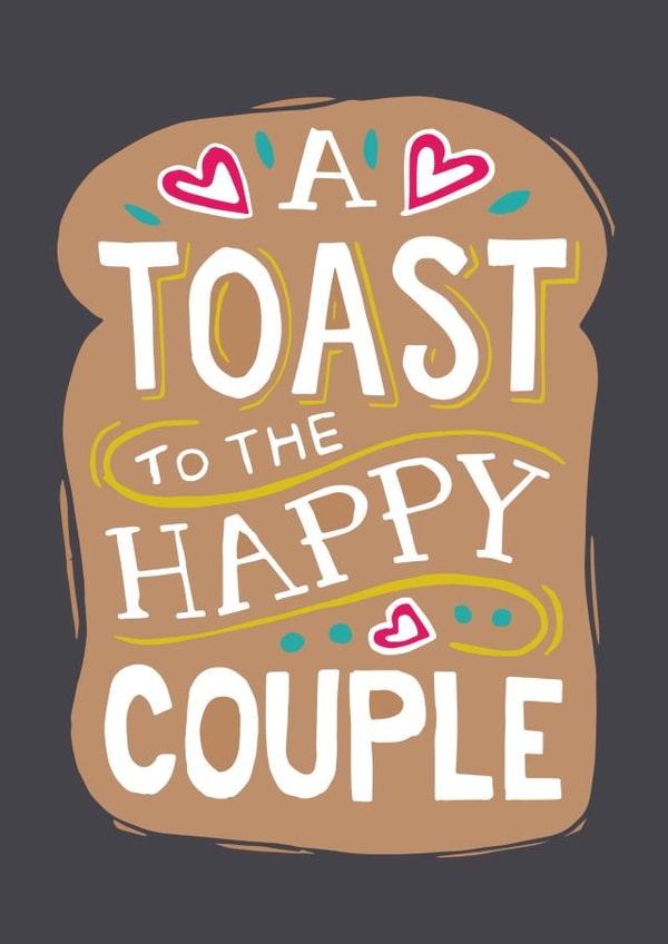 Funny Toast Pun Wedding Card created by Woah there Pickle