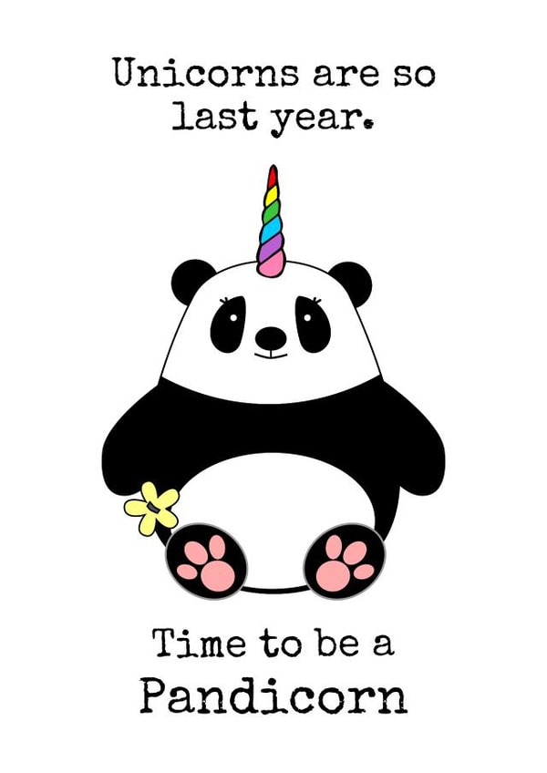 Panda Pun Just because Card 2642 created by Doodle Dot Design Co
