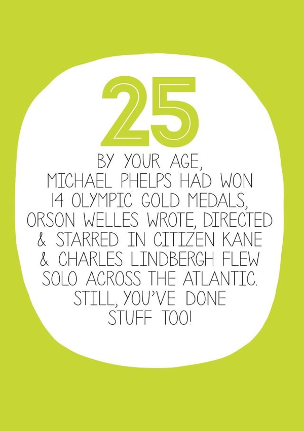 25th birthday Birthday Card 12991 created by Paper Plane