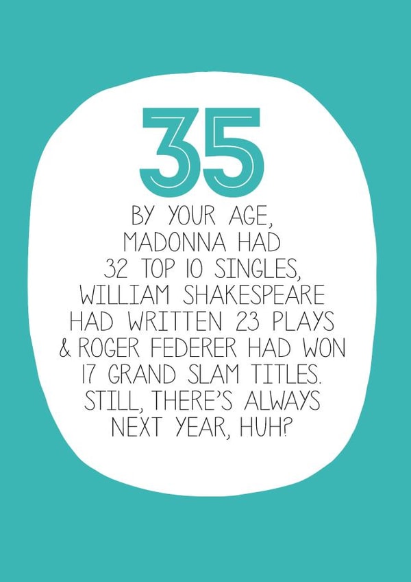 35 age Birthday Card 12993 created by Paper Plane