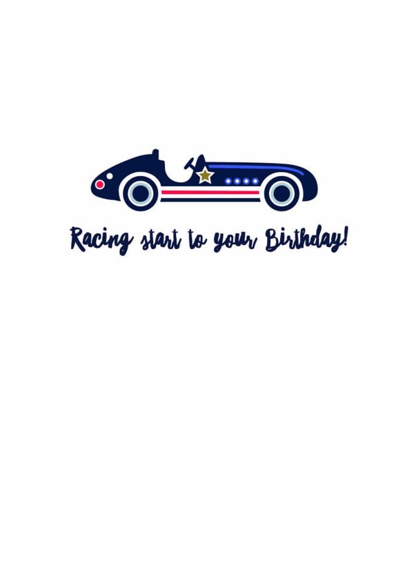 car racing Birthday Card 1617 created by Marina B Designs