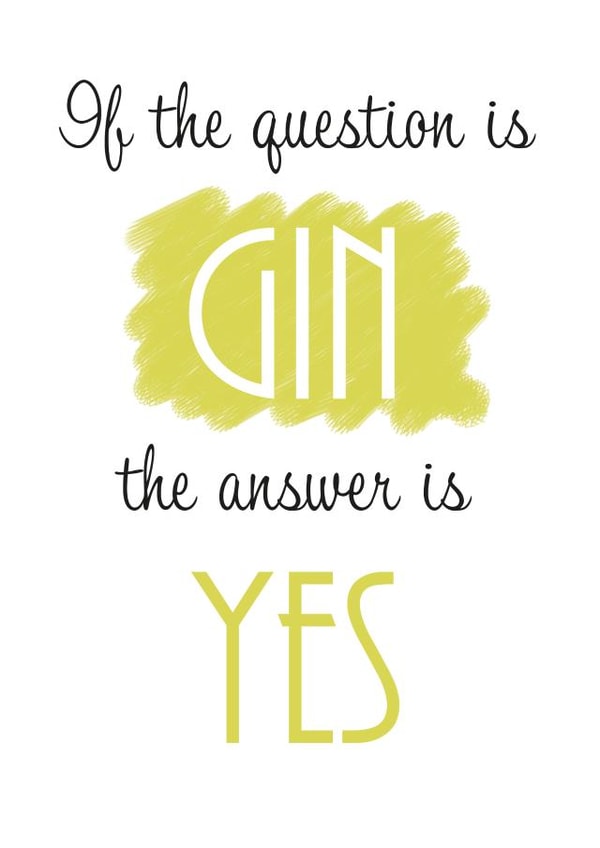 gin alcohol Love & Friendship Card 13731 created by PineapplePrints