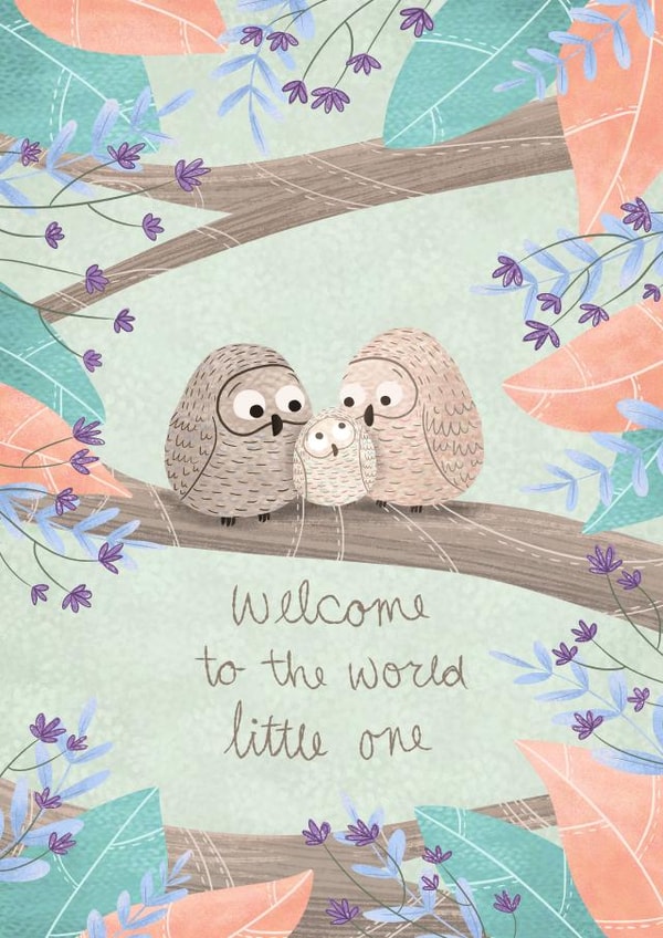 owl baby New Baby Card 1225 created by Megan Higgins