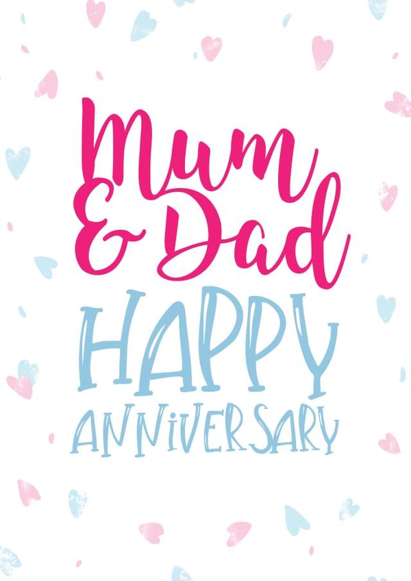 Cute Anniversary Card - Parents - Hearts - Mum & Dad Happy Anniversary created by Shutterjunkie