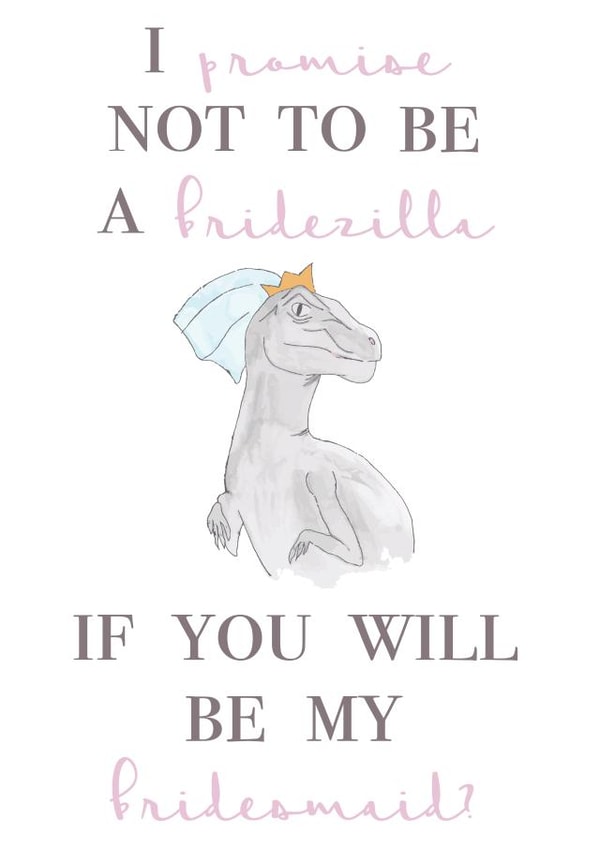 Bridezilla - wedding bridesmaid card created by House of Hope
