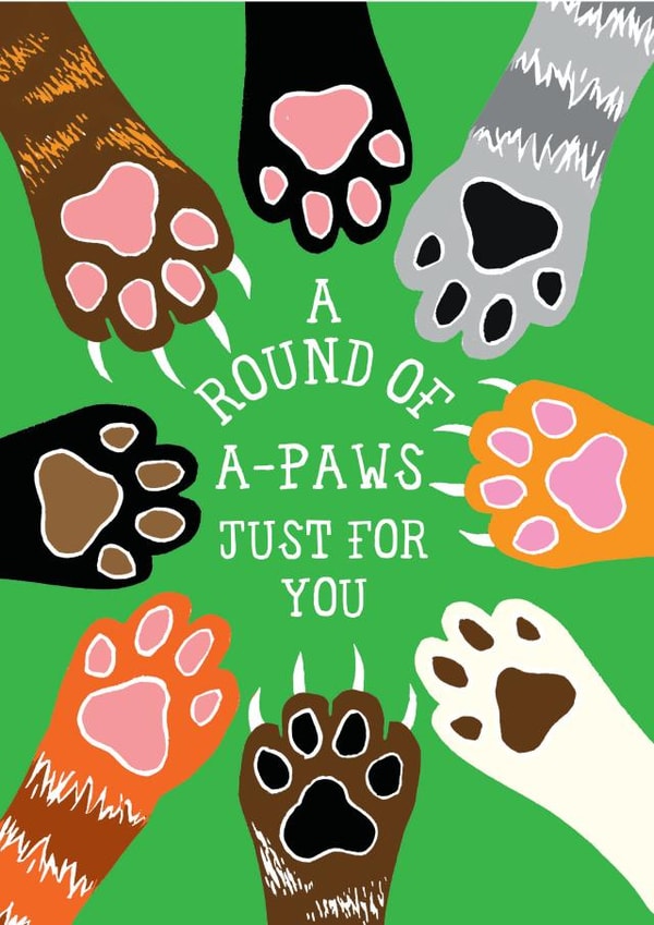 Funny Cat Paws Congratulations Card created by Woah there Pickle
