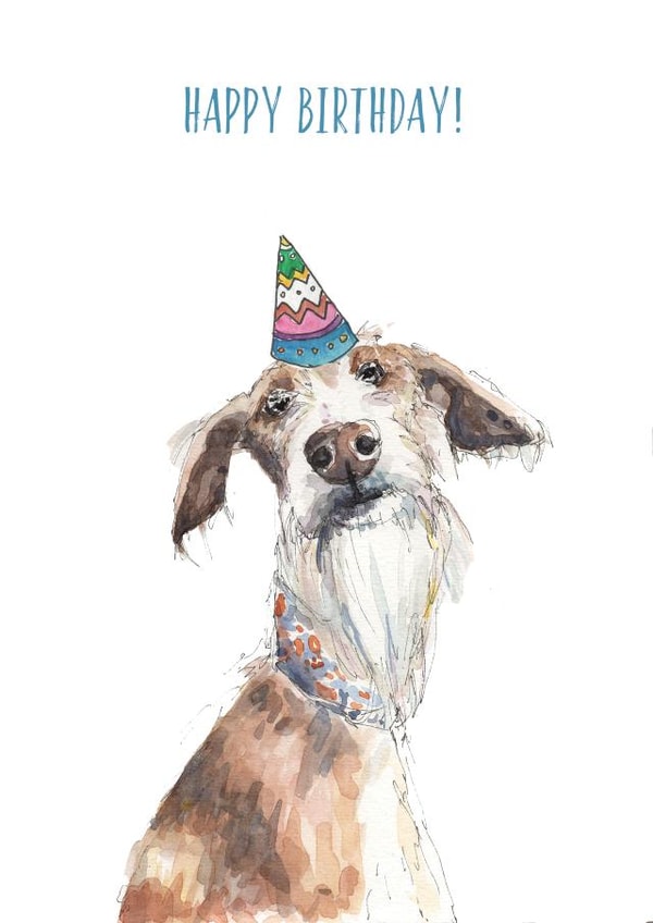 dog podenco Birthday Card 9221 created by Harriet Lowther