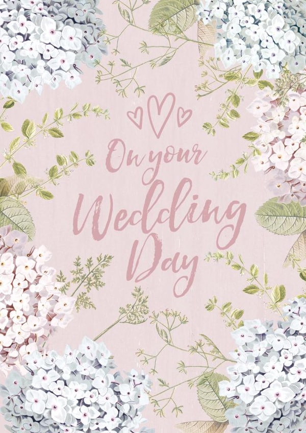 Floral (white) wedding day card. created by Lucy Ledger