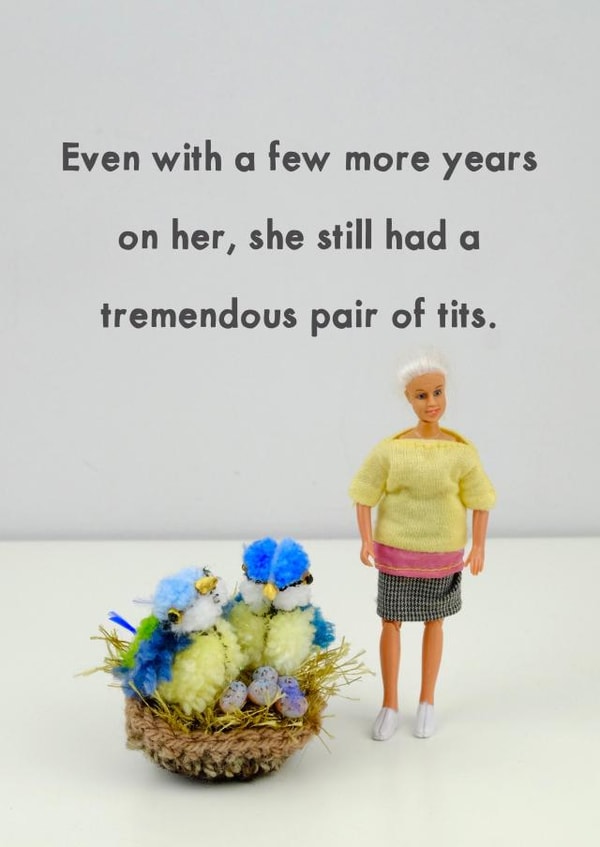 Rude Valentines Day Card - Blue Tits - Pun - Tremendous Pair Of Tits created by Bold & Bright Cards