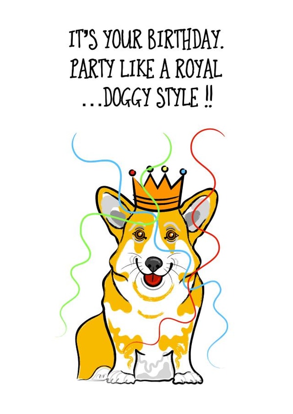 Doggy style birthday card created by Adam Regester