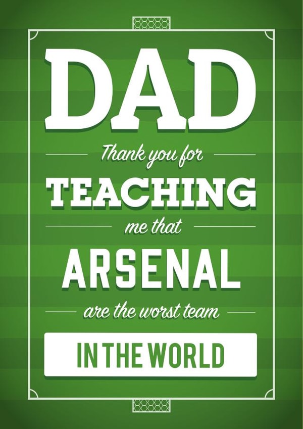 football arsenal Father's Day Card 34305 created by Diverse Pixels