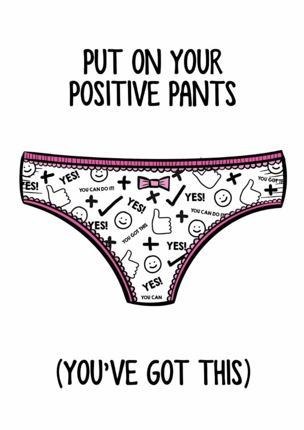 positive pants Good Luck Card 8921 created by Of Life & Lemons Ltd.