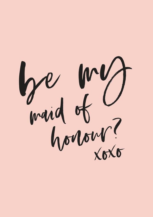 Be my maid of honour? xoxo - wedding card created by Knockknockpennystudio