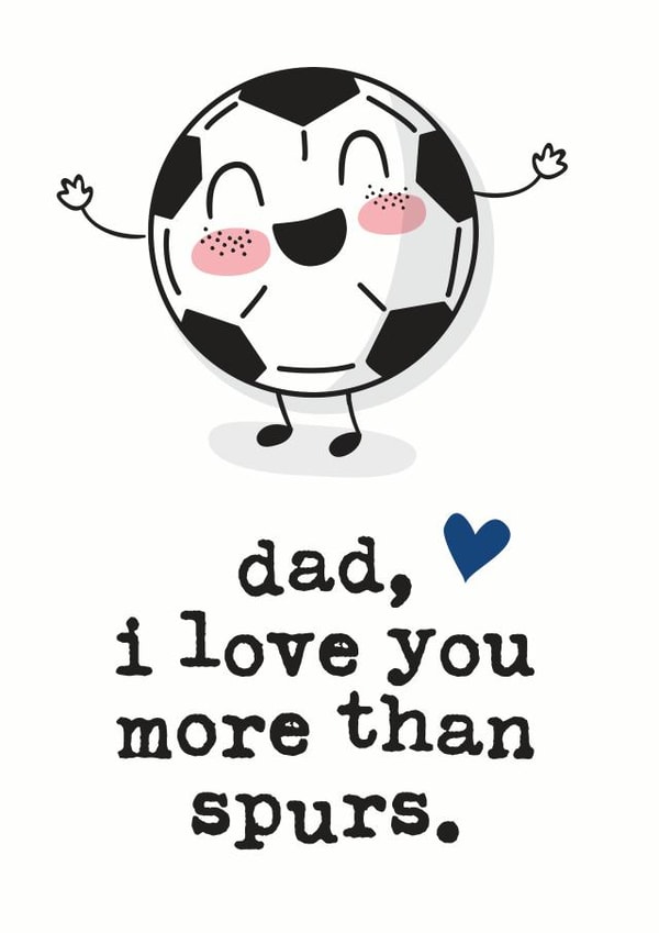 Tottenham Hotspur FC Footbal Club Dad Birthday / Fathers Day Card created by Mrs Best Paper Co.