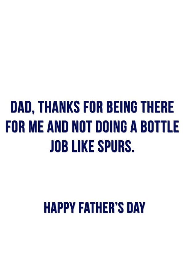 dad tottenham Father's Day Card 11183 created by Offside Cards