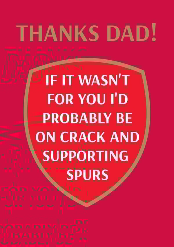 Arsenal Father's Day card created by Pottsy Prints