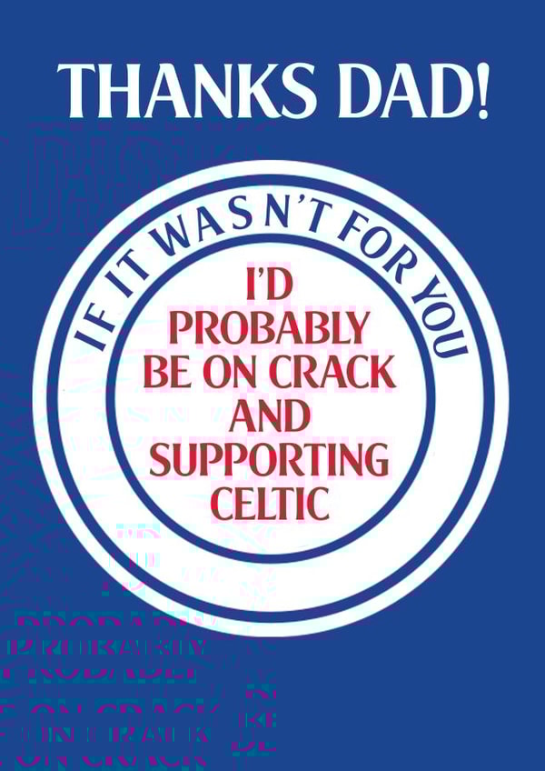 Rangers Father's Day card created by Pottsy Prints