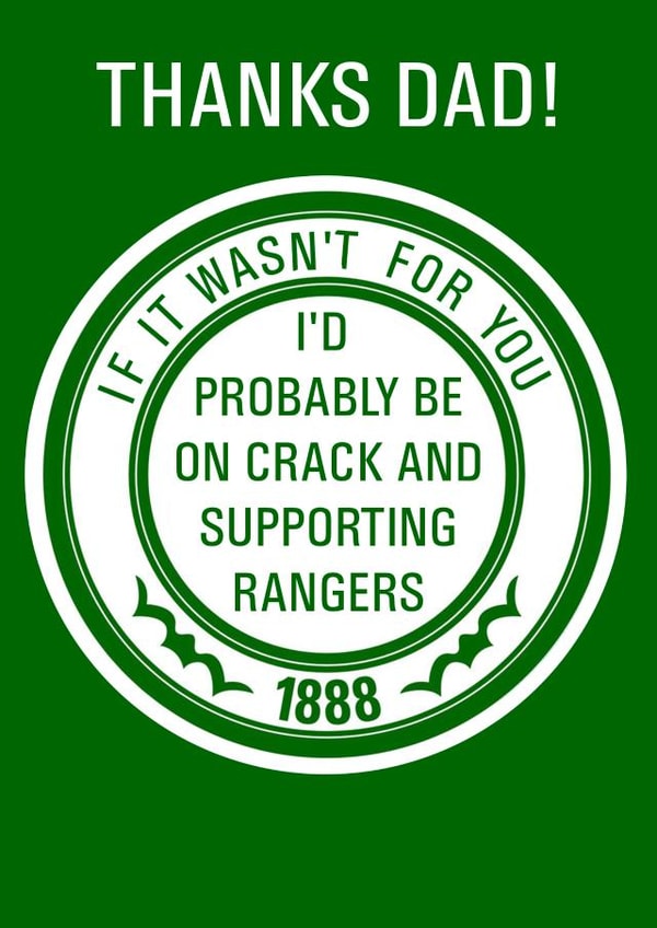 Celtic thanks dad Father's Day card created by Pottsy Prints