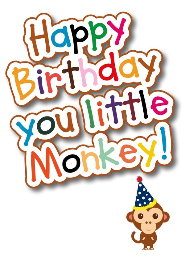 monkey animal Birthday Card 5498 created by Made by Man