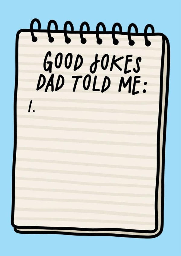 Good Dad jokes list Father's Day card created by Studio Doodles