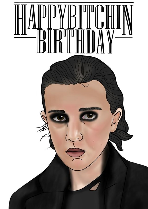 bitchin stranger things Birthday Card 13830 created by Aimee Jane