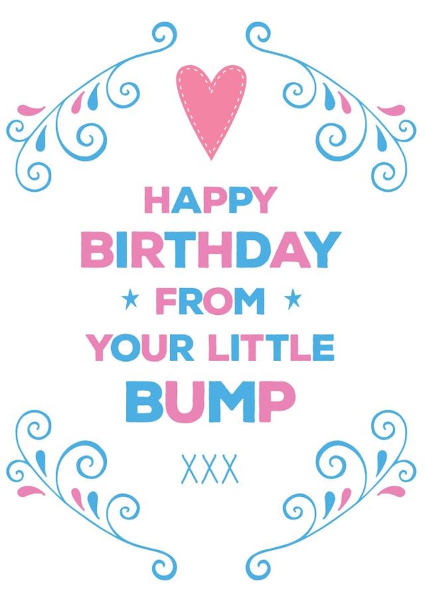 Classic Birthday Card - From Your Little Bump - Hearts created by Hello Fridays Studio