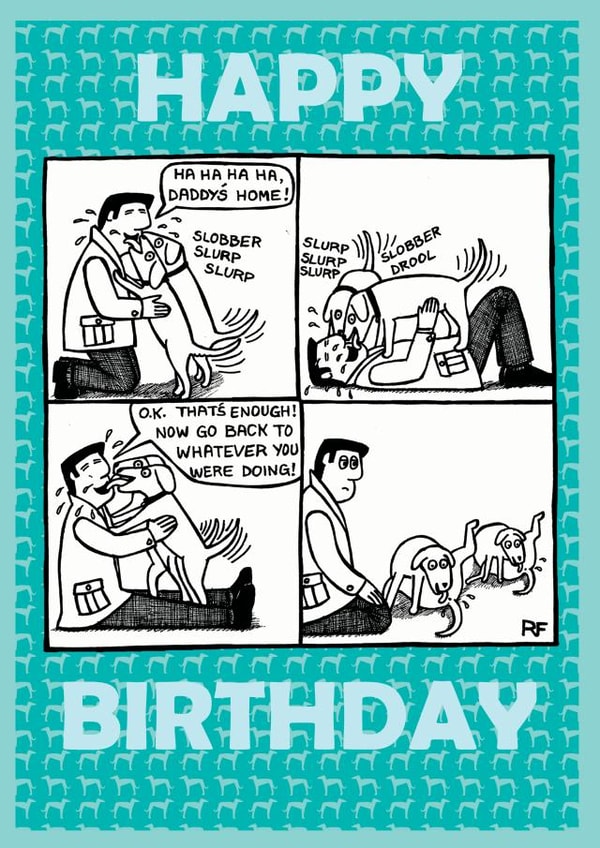 funny humour Birthday Card 1908 created by Off The Leash Cartoons by Rupert Fawcett