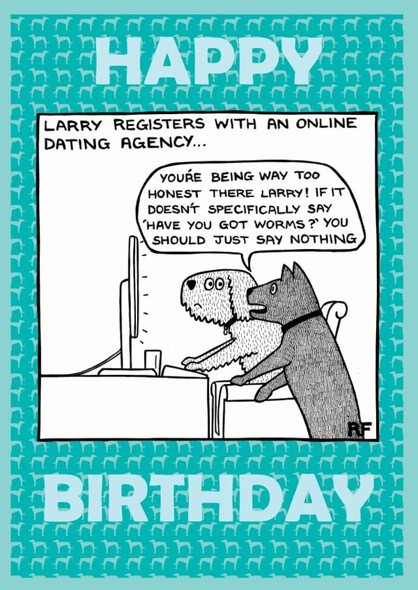 funny humour Birthday Card 1909 created by Off The Leash Cartoons by Rupert Fawcett