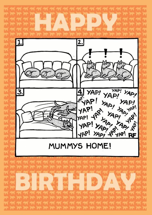 mum funny Birthday Card 1911 created by Off The Leash Cartoons by Rupert Fawcett