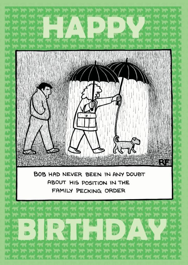 funny humour Birthday Card 1912 created by Off The Leash Cartoons by Rupert Fawcett
