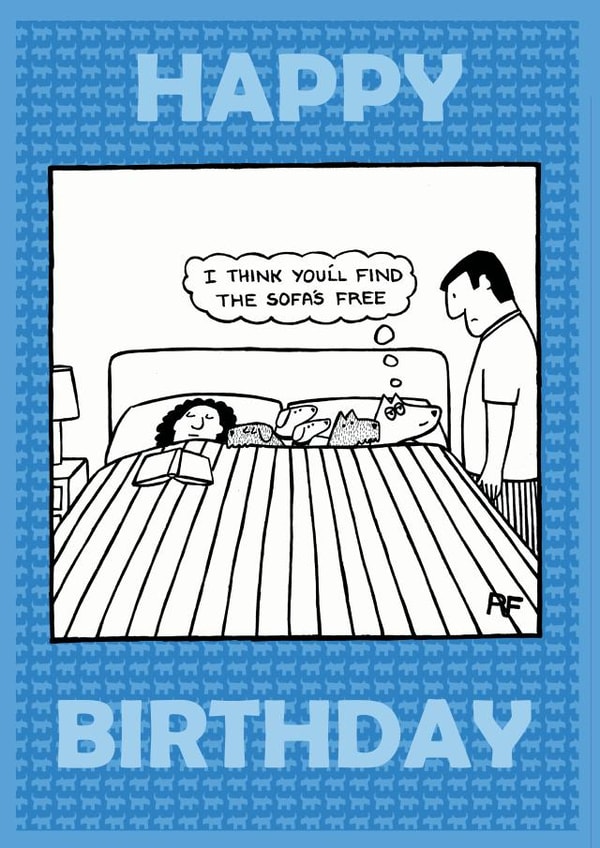 funny humour Birthday Card 1913 created by Off The Leash Cartoons by Rupert Fawcett