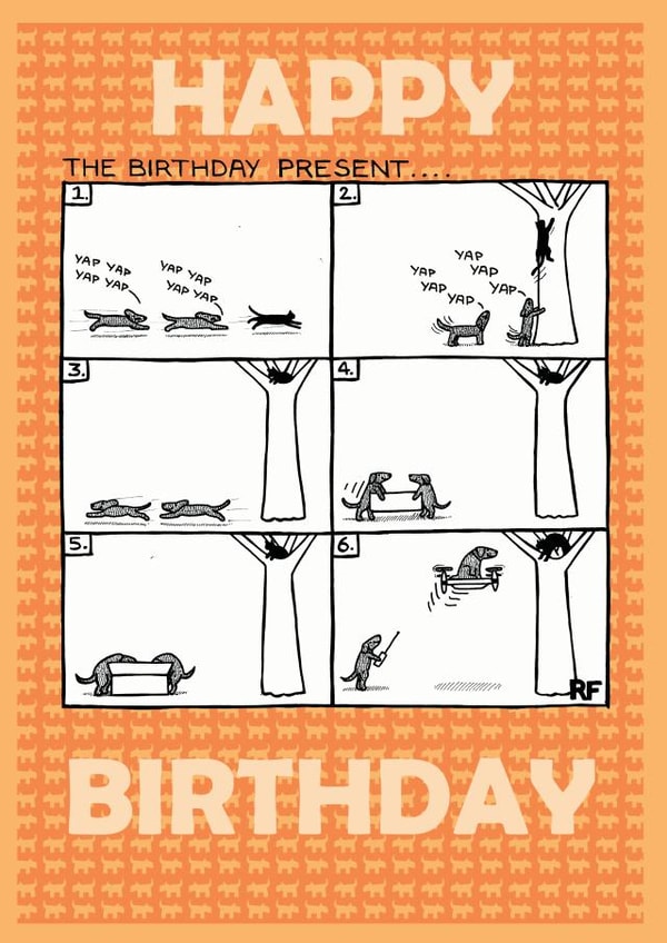 funny humour Birthday Card 1914 created by Off The Leash Cartoons by Rupert Fawcett