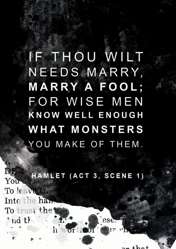Hamlet themed wedding card - Literature quote created by Bookishly