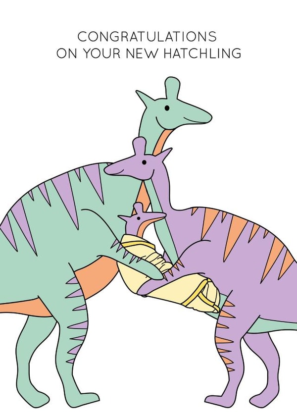 New baby dinosaur card created by Dinosaurs Doing Stuff