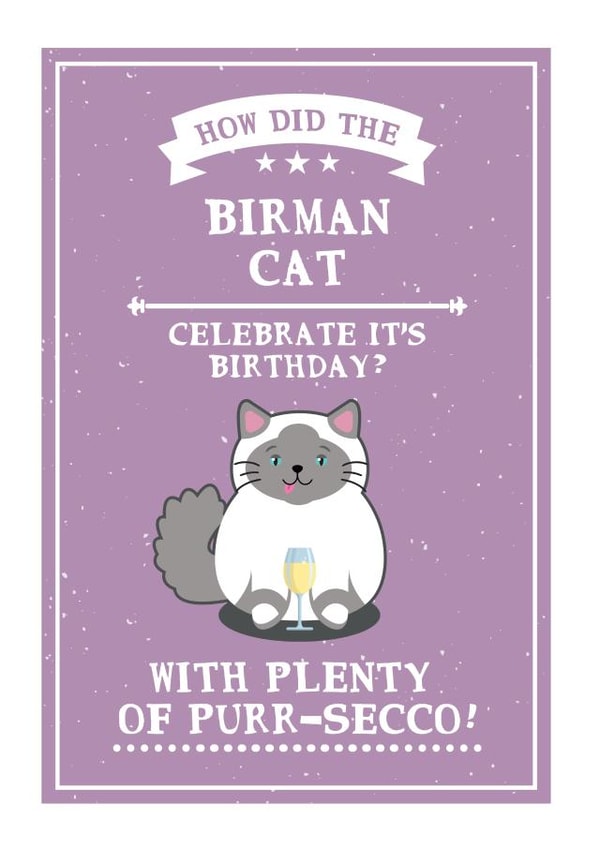 Cat Birman Card 37500 created by Wild Cards by Becky