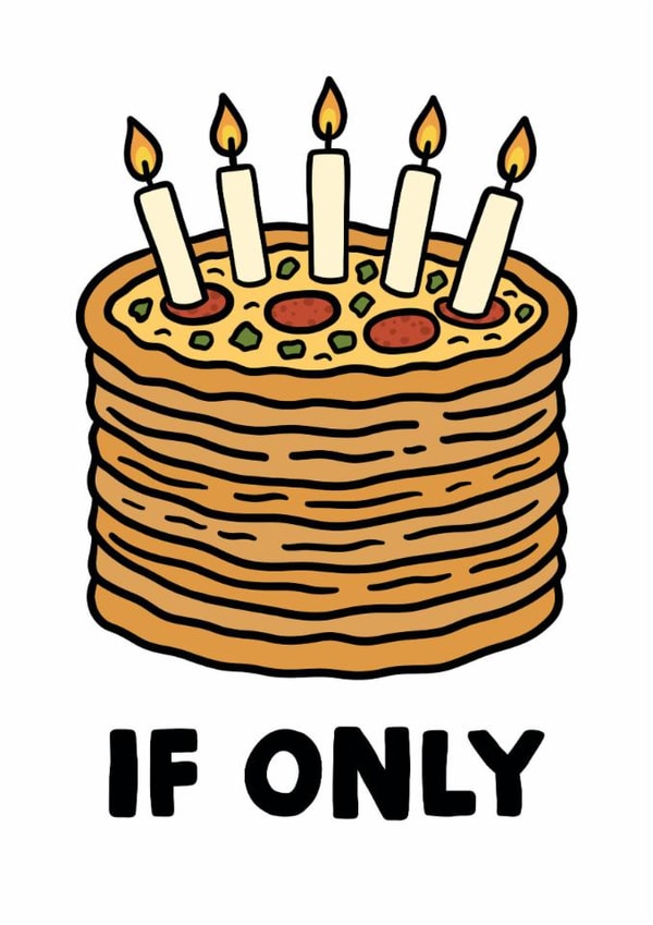 Funny Pizza Cake Birthday Card created by Studio Doodles
