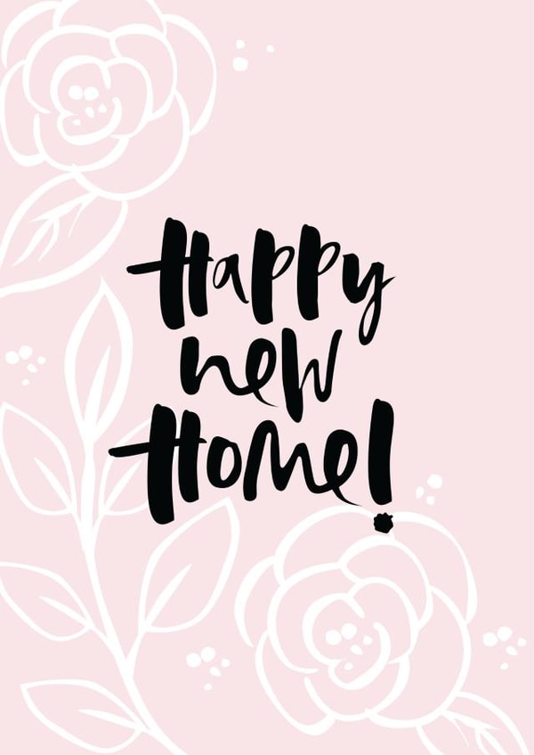 Classic Floral New Home Card - Roses - Happy New Home! created by Too Wordy