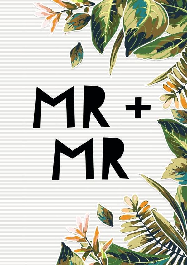 MR + MR Jungle wedding card. created by I am Nat