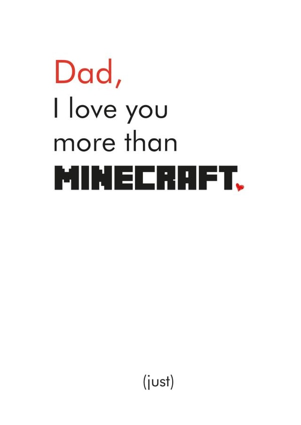 dad love you Father's Day Card 36193 created by Different Design Co