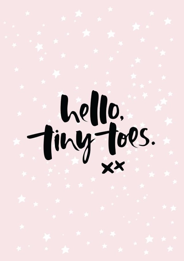 pink stars New Baby Card 10552 created by Too Wordy