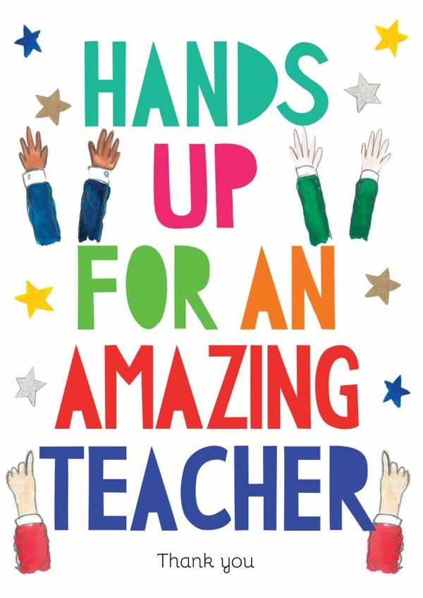 hands up Thank You Card 11228 created by Miss Bespoke Papercuts