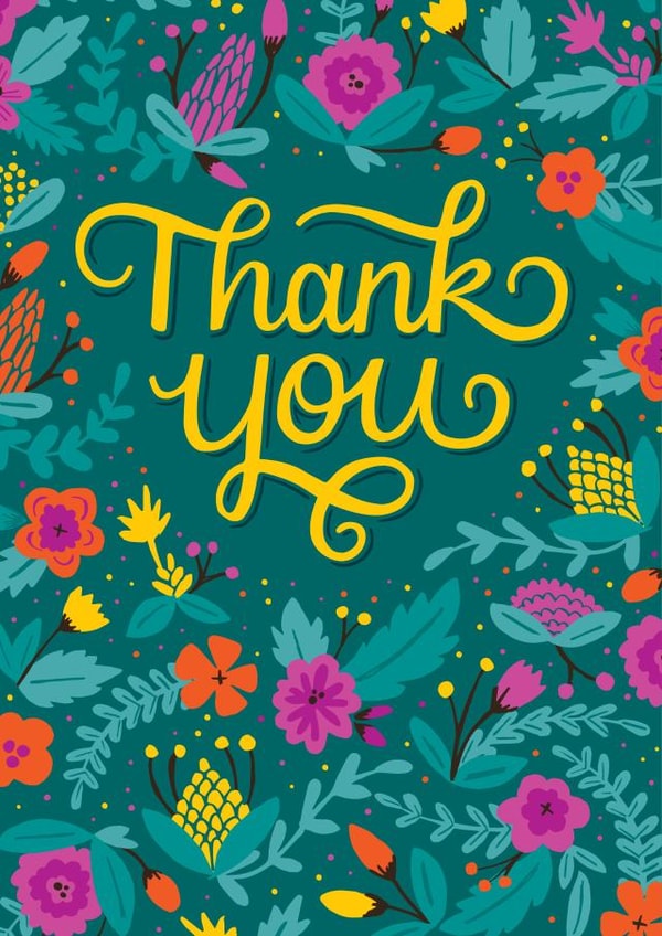 Pretty Thank You Card - Flowers - Thank You created by Kay Wolfersperger
