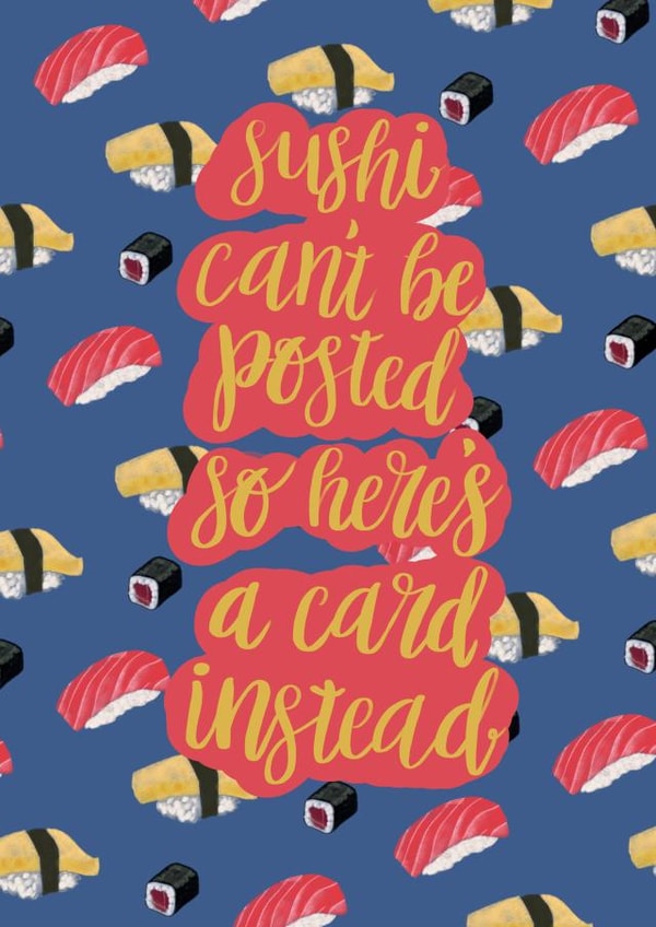 sushi can't Birthday Card 13180 created by drawnonna