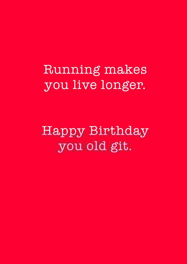 run jog Birthday Card 13450 created by Running Cards UK