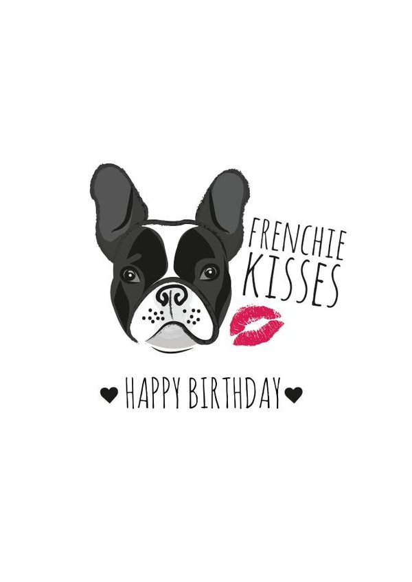 frenchie kisses Birthday Card 13941 created by Coco Loco Boutique