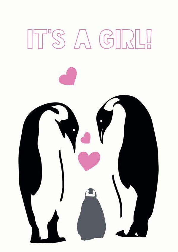 penguin cute New Baby Card 10384 created by Olivia Morgan ltd