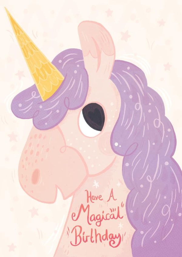 unicorn magical Birthday Card 1858 created by Claire Stamper