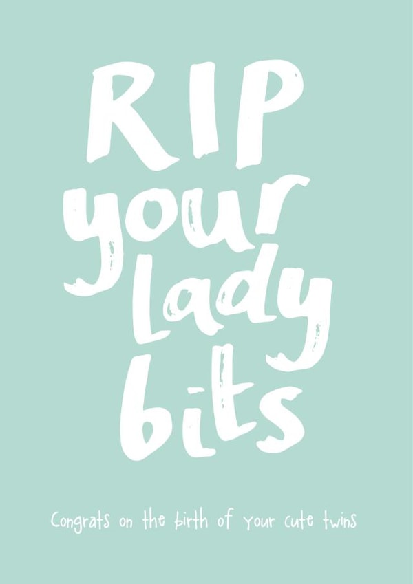 twins rip New Baby Card 3715 created by Bow & Bell