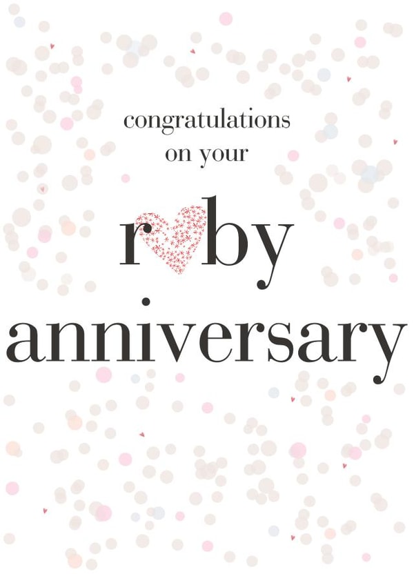 Classic Ruby Anniversary Card - 40 Years - Congratulations On Your Ruby Anniversary created by Claire Giles